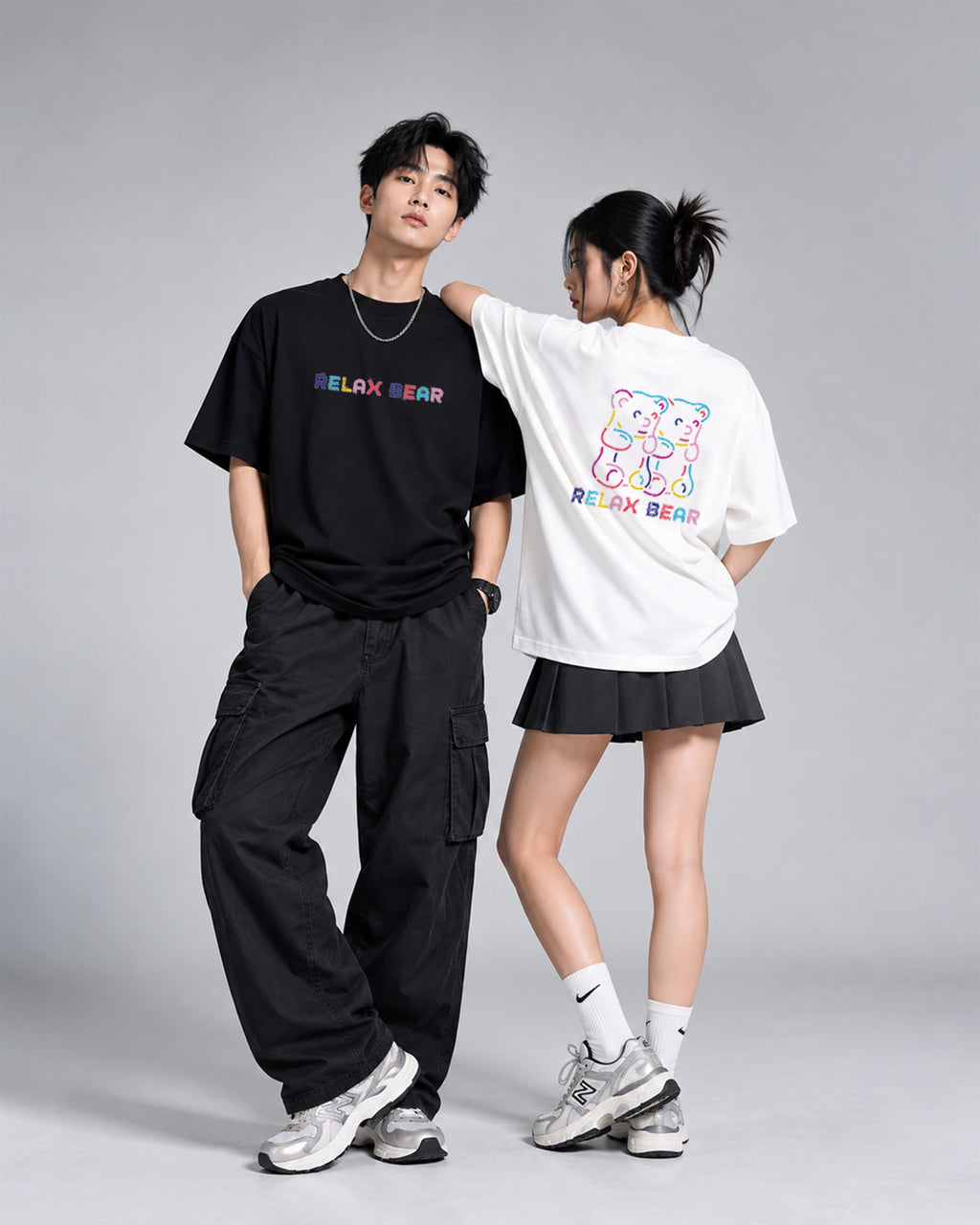 Twin Neon Bears Tee